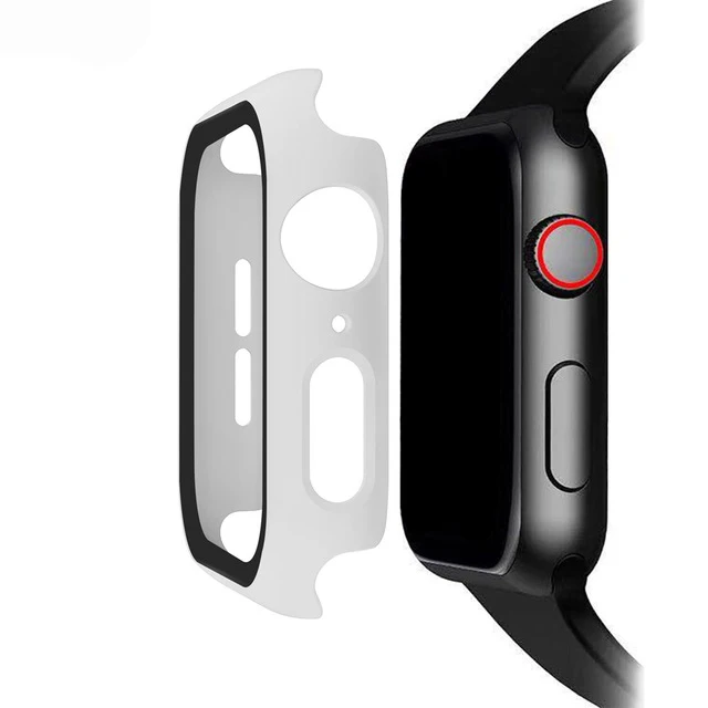 360 закаленное стекло для Apple Watch 44 мм 42 мм 38 мм 40 мм серия 4 3 2 1 полное покрытие изогнутые края рамка Защита экрана для i Watch - Цвет: White