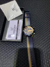 NAVIFORCE-reloj deportivo de lujo para hombre, cronógrafo de pulsera de cuero genuino militar, azul de marca, a la moda，hombre，relojes para hombre，relojes，rrelojes de cuarzo para hombre，relojes analógicos para hombre