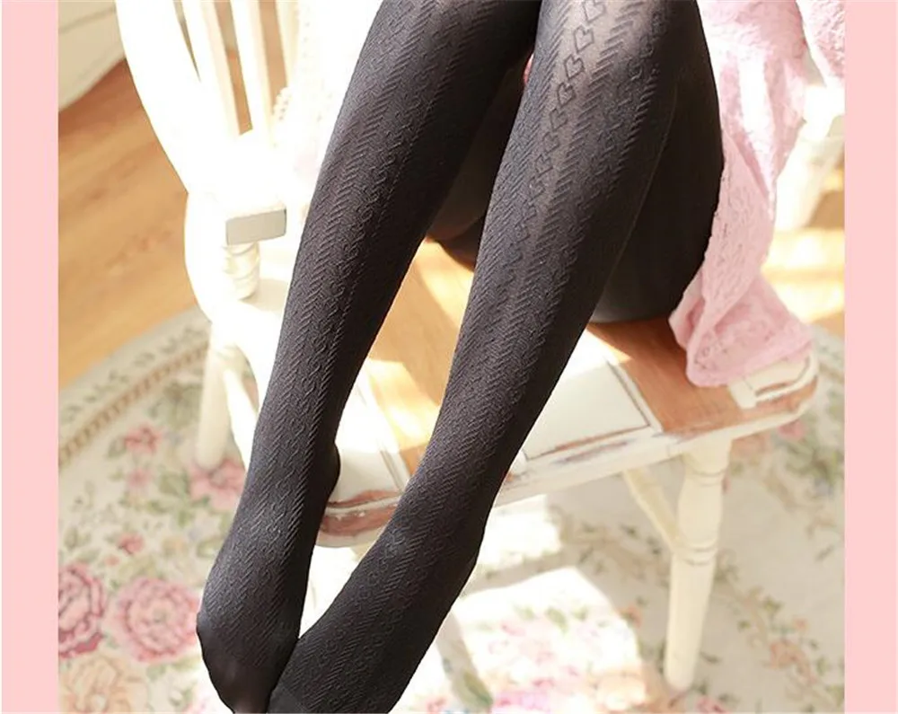 Sweet Lolita Nylon Stockings Women Sexy Heart Pantyhose Long Stocking Pantyhose B663