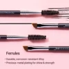 Jessup Eyebrow Makeup Brush Dual-head Eyebrow Eyelash Brushes Eye Make Up Cosmetics Beauty Tools Synthetic Hair Wood Handle 4