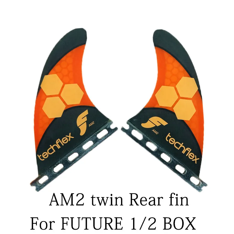 Surfboard-Fins Future-Box Twin-Fins Techflex-Black/orange Performance Am2-Raer Core 2pcs-Set