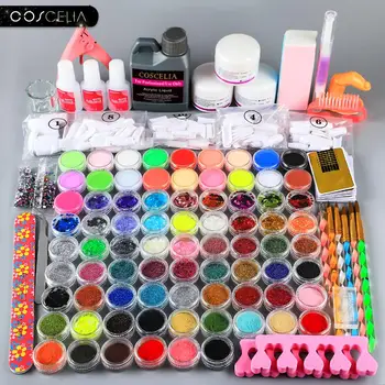 

COSCELIA Nail Set With UV Led Lamp Gel Nail Polish Set Tip Nail Tools Art Tools Nail Set Kit Building Nail Polish Gel Kits