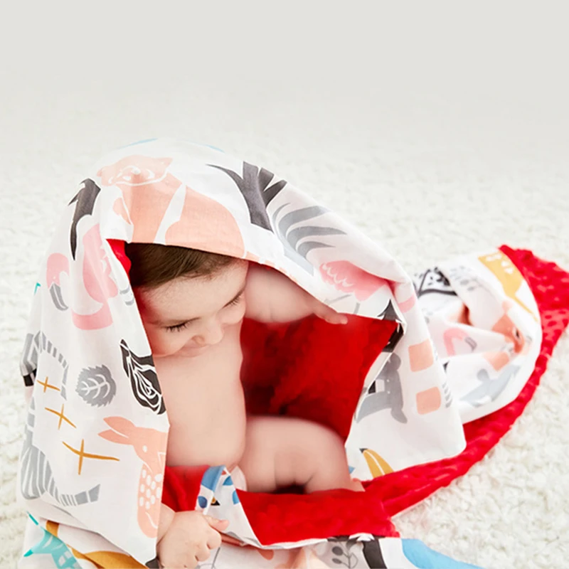 Одеяло для новорожденного из мягкого хлопка с рисунком животных Коралловое Флисовое одеяло постельного белье для пеленания младенцев