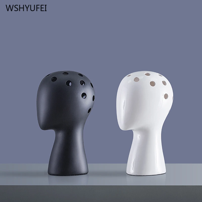 Прямая продажа новая модель ins человеческой головы керамическая ваза креативный