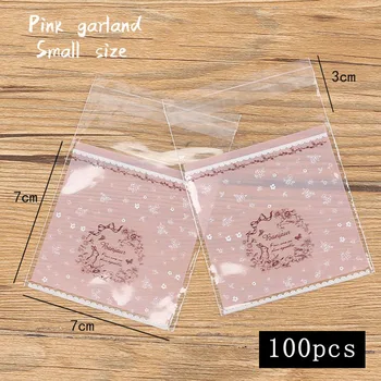 

50pcs/lot Self Adhesive Plastic Bag Romantic Branch Ring Rabbit Candy Soap Cookie Handmade Biscuit Wedding Party Gift Package