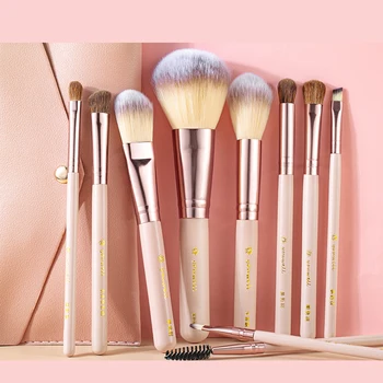 

10PCS Wooden Foundation Cosmetic Eyebrow Eyeshadow Brush Makeup Brush Sets Tools Multifunctional Cosmetic Brush Make Up Tools