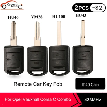 

KEYECU 3pcs Key For Vauxhall Opel Corsa C Combo Tigra Meriva Agila 2 Button Remote Key Case Cover Fob 433Mhz ID40 Chip 5WK48668