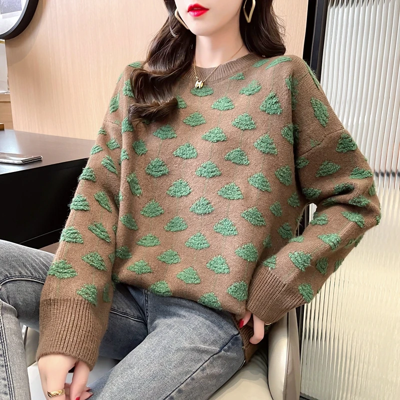 

21398 (no. 4 in 1 room 5) to film a triangle jacquard knitting sweater [1675] 53 sets round collar