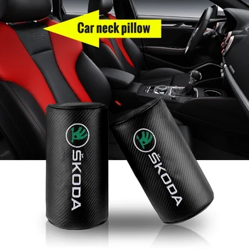 

Car carbon fiber leather headrest car supplies safety neck pillow For Skoda Kodiaq Octavia Yeti Rapid Superb Fabia Karoq