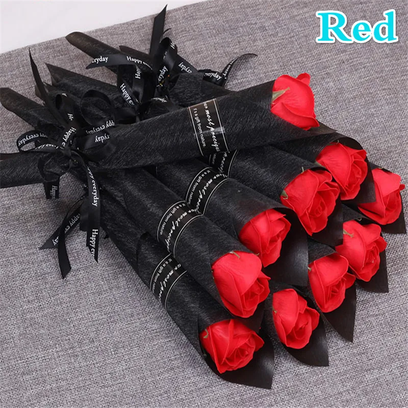 5 шт. цветок мыла роза искусственный цветочный букет разноцветная свадебное