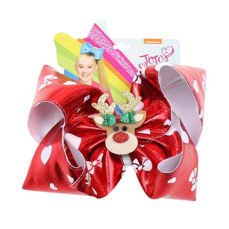 7 ''Jojo Луки/Jojo Siwa большие рождественские банты для девочек заколки волос