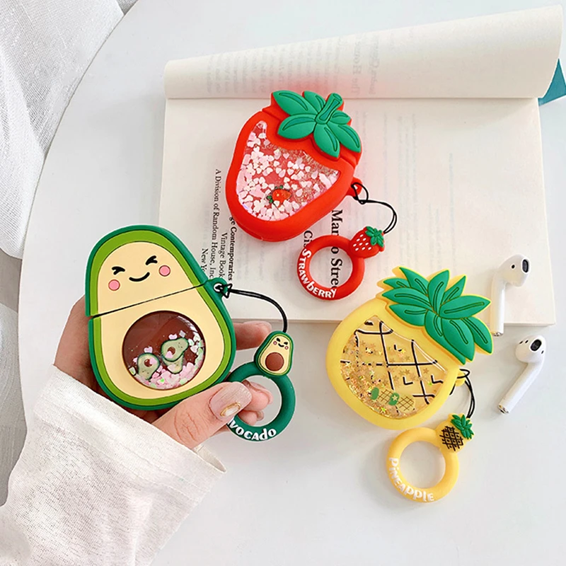 

Strawberry Fruit Bluetooth Earphone Case For Apple Airpods 2 Silicone Headphones Cases For airpods case Avocado Protective Cover
