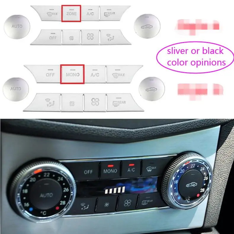 For Mercedes Benz C E GLK CLS Class W204 W212 X204 Interior Car Air Conditioning Switch AUTO Button Sticker Trim MONO ZONE Cover