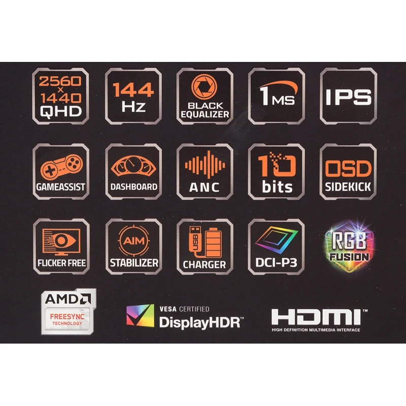 Монитор игровой GIGABYTE Aorus AD27QD 27" черный [ad27qd-ek]
