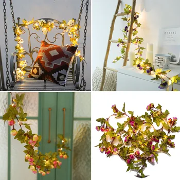

Hot Artificial Plants String Light Green Leaf Ivy Vine Fairy Light String Maple Leaves Lamp For Home Wedding Party Bedroom Decor