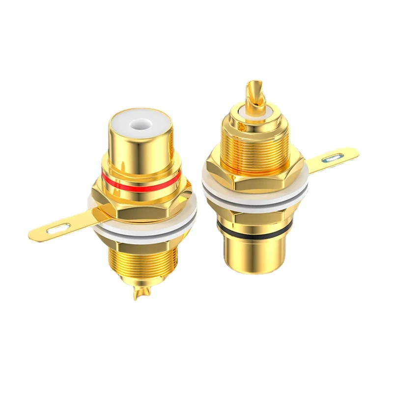 Presa Rca In Rame Puro Testa Di Saldatura Femmina Lotus Testa Femmina Hifi Audio Rca Femmina Amplificatore Di Potenza Chassis Pannello Terminale Av