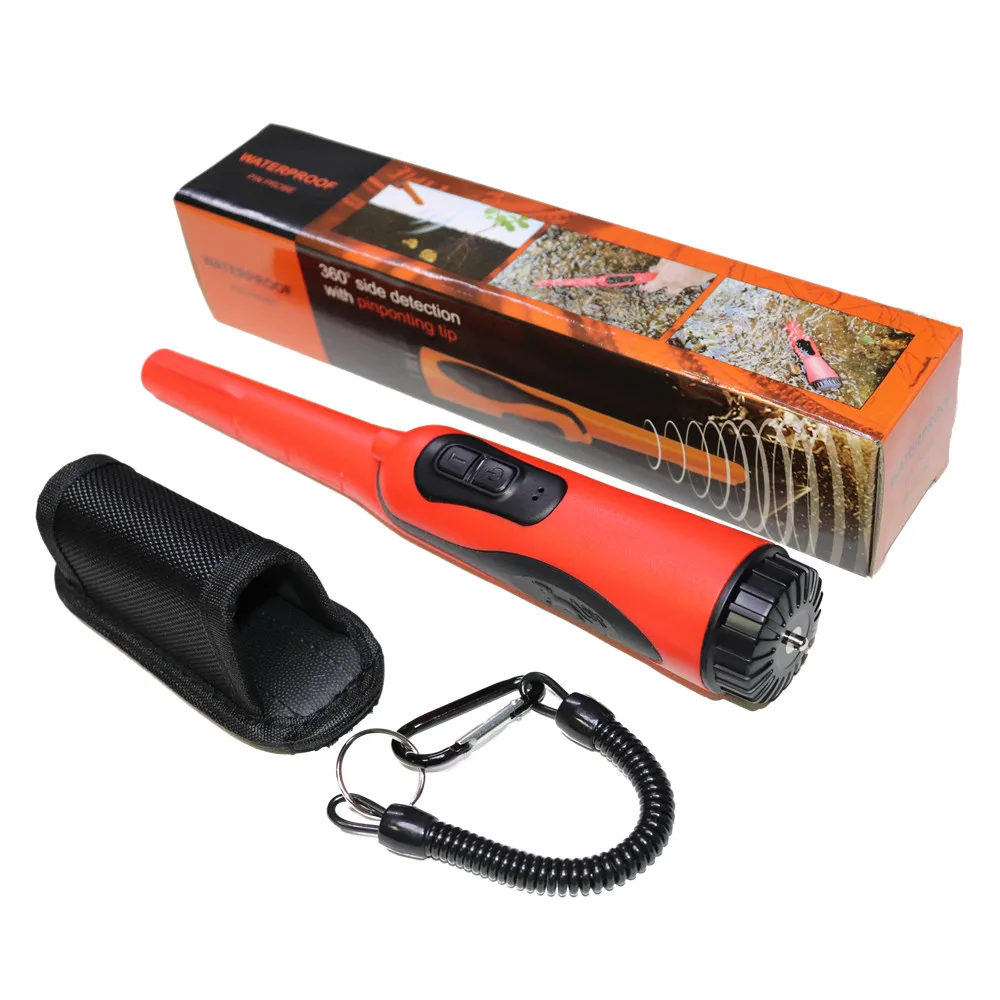 RED RZX-520 Newest Arrival Underwater Waterproof Super Sensitive Handheld Metal Detector LED Flashlight IP68 Gold Detector Security Probe - Color: RED RZX-520