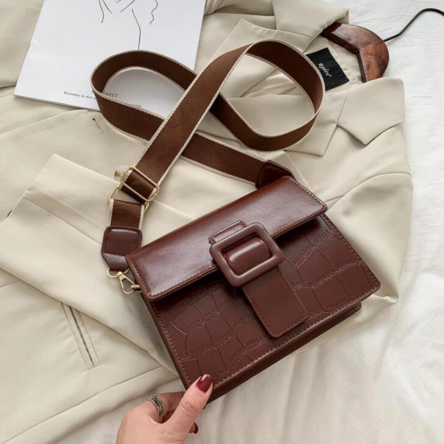 New Stone Pattern Shoulder Bag Fashion Designer Handbags Wide Strap  Crossbody Bags For Women Travel Flap Lady Hand Bag - Shoulder Bags -  AliExpress