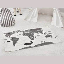 Скандинавские детские коврики для игр, брезентовый коврик с картой мира, игровой коврик для мальчиков и девочек, детские коврики для игр с картой мира, декор детской комнаты