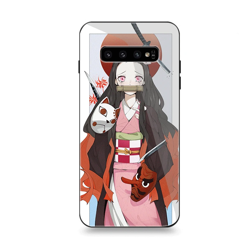 Чехол стекло для samsung A70 A50 A30 A40 A20 A60 A10 S7 Edge S8 S9 S10 Plus Note 8 9 Чехол аниме Demon Slayer Kimetsu no Yaiba - Цвет: G5