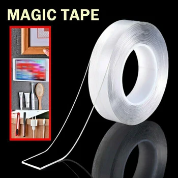 

3 Meter Washable Magic Nano Tape Transparent Double-sided Nano Invisible Gel Tape Eco-friendly Removable Sticker DIY Home Tool