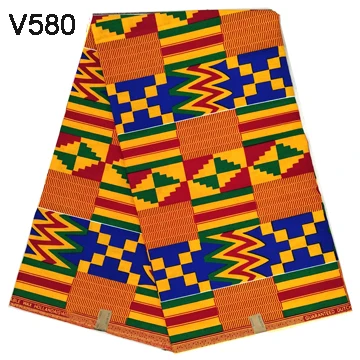 Гарантированное высокое качество принты нигерийская голландская Настоящая Африканская ткань с восковой печатью Ткань хлопок V 632-477 - Цвет: V580