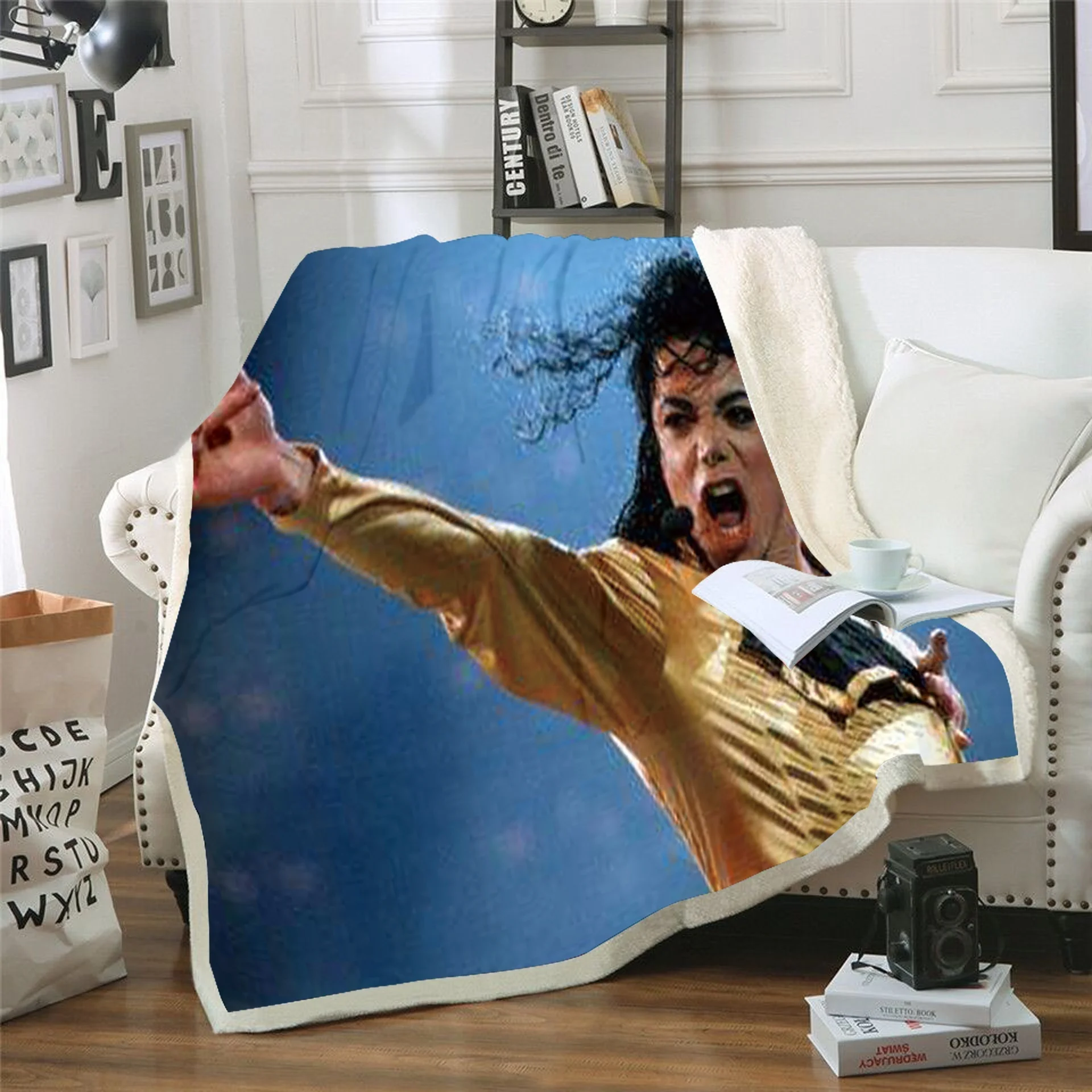 

Одеяло с 3D принтом Майкла Джексона, покрывало на диван, дорожное постельное белье, бархатное плюшевое покрывало на флисе, покрывало 03
