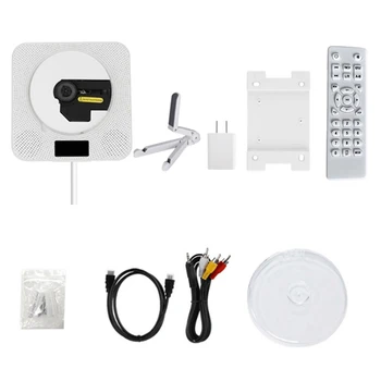 

CD DVD Player Bluetooth Speaker Wall Mounted FM Radio with LED Display and Remote Built-in HiFi Speaker