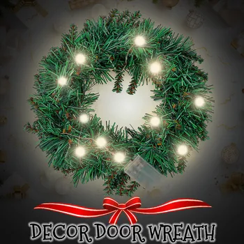

30/40cm Led Light Christmas Home PVC Circles Garland Warm Color Light Wreath Door Hanging Shop Hotel Window Decoration