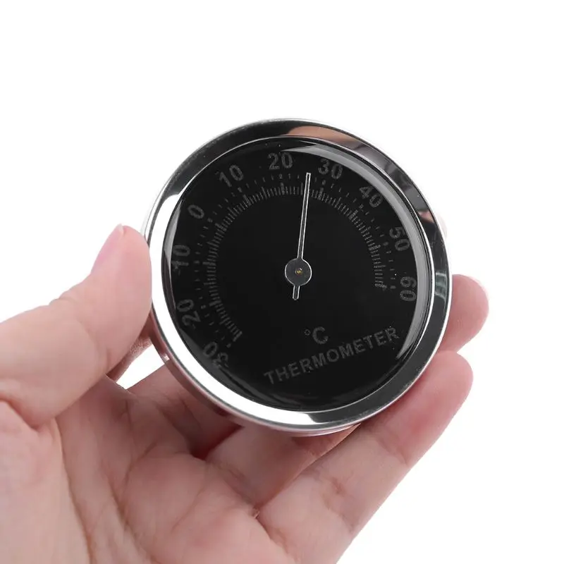 Thermometer Hygrometer Hygrometer Thermometer Mini Thermometer Mechanical No Battery Analog 58mm Car Temperature Gauge with Double-sided Sticker J9K