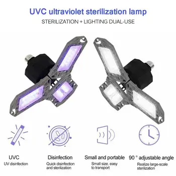 

60W UV Sterilizer UVC Germicidal Lamp E27 LED Bulb 2 Lighting Modes Home Garage Ultraviolet Disinfection Sterilization Light