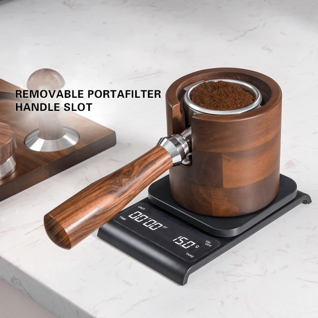 58 Mm -Es Dió Fa Kávé Szűrő Tartó Eszpresszó Disztribútor Tamper Mat Stand Kávéfőző Kiegészítők Barista Ajándék - Image 3