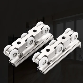

Stainless Steel Wardrobe Slide Door Roller Wheels Pulley Sliding Doors Accessory