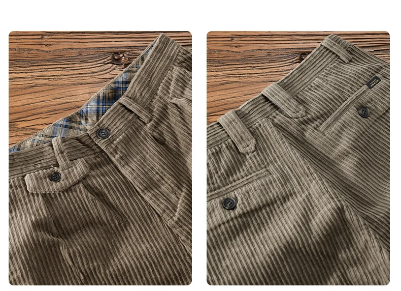 7610 Men Corduroy Pants Casual Classic All-Match Pleated Loose Handsome Vintage Daily Cargo High Quality Fashion Urban Trousers black harem pants