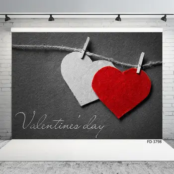 

Two Hearts Valentine’s Day Photography Background Decoration 14 February Romantic Wedding Backdrop Photophone Photo Studio Props