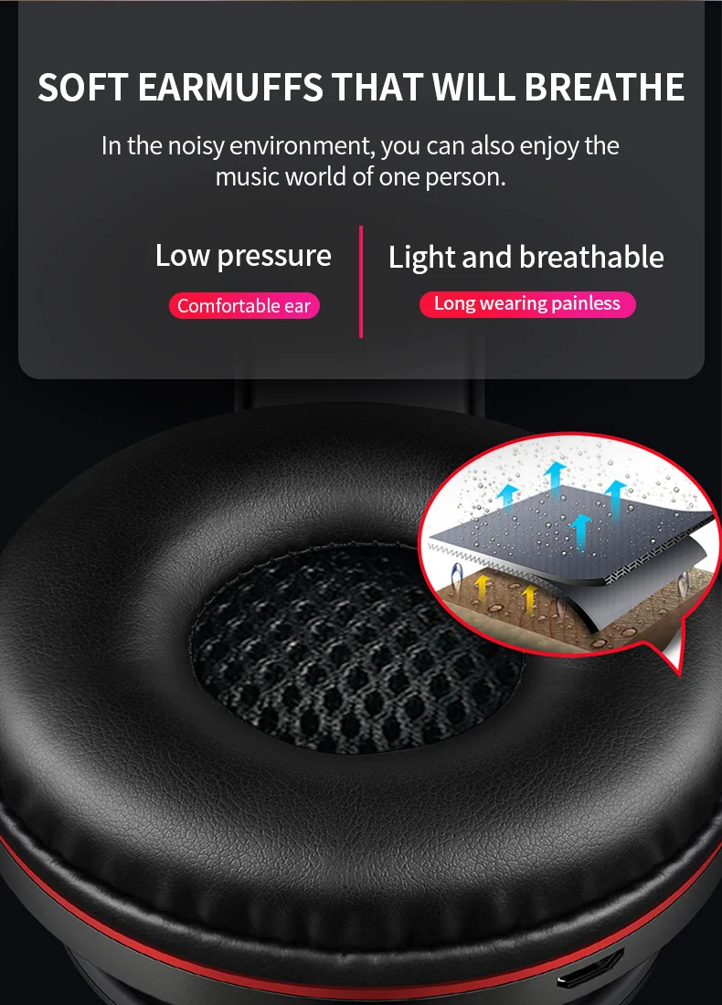 Светодиодный светильник беспроводные Bluetooth наушники 3D стерео наушники с микрофоном гарнитура Поддержка TF карты FM режим аудио разъем