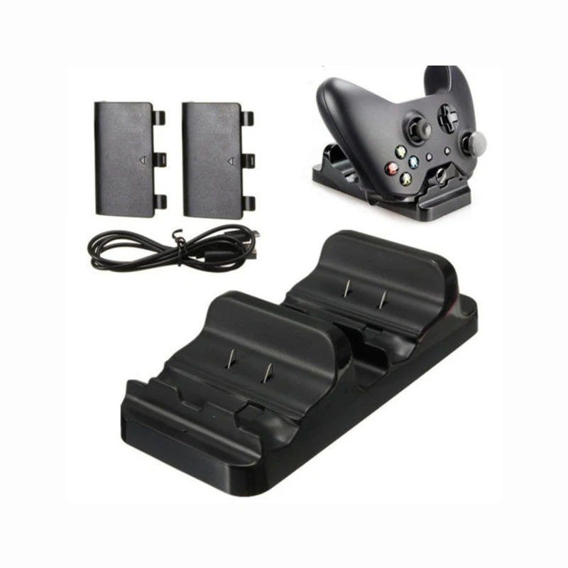 

Dual Controller Charger Charging Dock Station Stand Charger+ 2pcs Rechargeable Batteries for XBOX ONE Controller Battery Stander