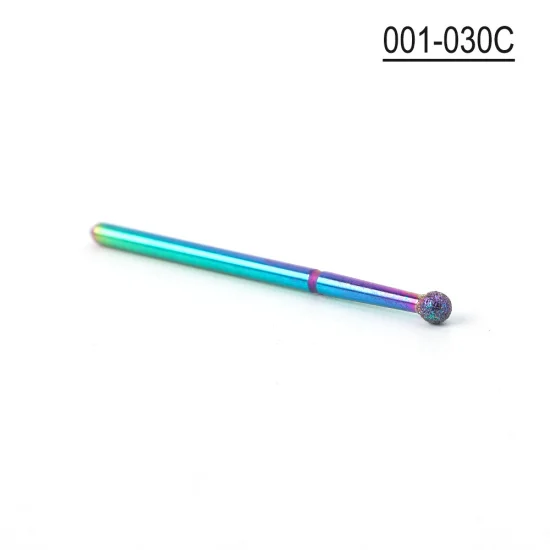 001-030C Профессиональные радужные алмазные сверла для ногтей, фрезы для маникюра, педикюра, кутикулы, твердосплавное покрытие, гель для удаления, Полировочный инструмент#1514 - Цвет: 001-030C