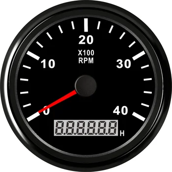 

1pc Auto Instrument Panel Tachometer Gauges 0-4000RPM Rev Counters White Revolution Meters 85mm with Hourmeters for Car Boat RV
