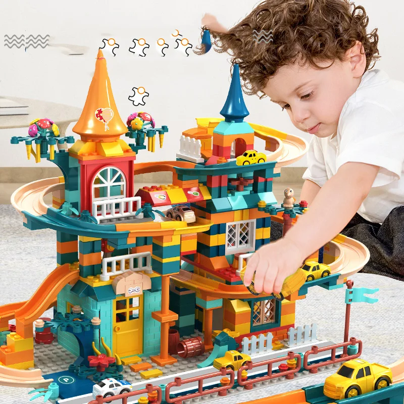 303-512PCS Marble Race Run Small Brick Building Blocks Amusement Park Slide DIY City House Toys For Children Gift | Игрушки и хобби
