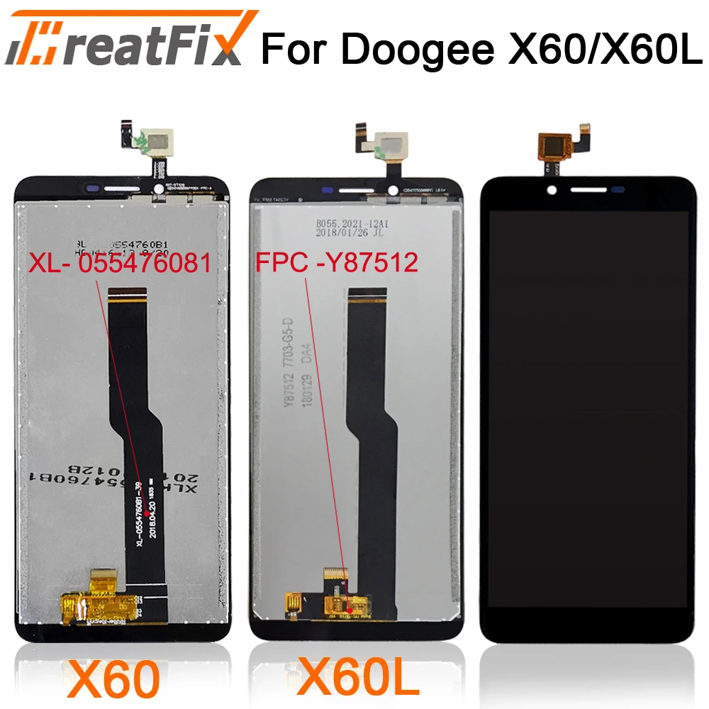 

100% Original Tested For Doogee X60L LCD Display+Touch Screen Assembly Repair Part Phone For Doogee X60 lcd Cellphone Part