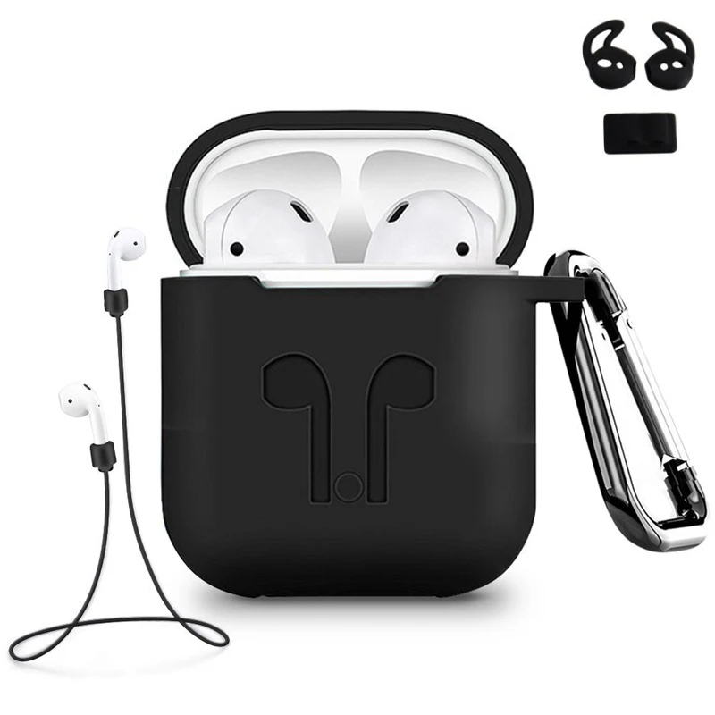 Мягкий силиконовый чехол 5 в 1 для Apple Air Pods Airpods противоударный наушников iphone 7 8