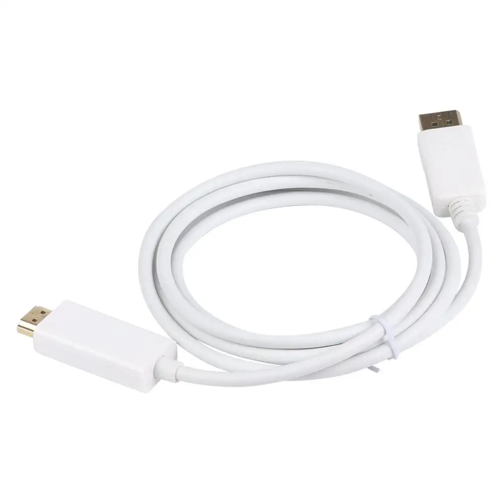 Горячая 1,8 м Displayport DP к HDMI Мужской кабель адаптер для ноутбука проектор HDTV черный/белый FS
