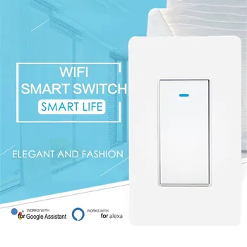 

Smart Home Smart Wifi Wall One Button Light Switch For Alexa For Google Home App Control Home Automation For Умный Дом