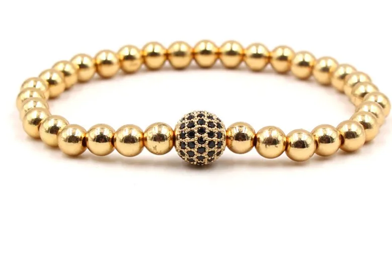 

8mm gg3 gold silver ball bead micro pave cz zircon cubic zirconia Bracelet Chakra Macrame Charm Braided Copper Rope Bangles