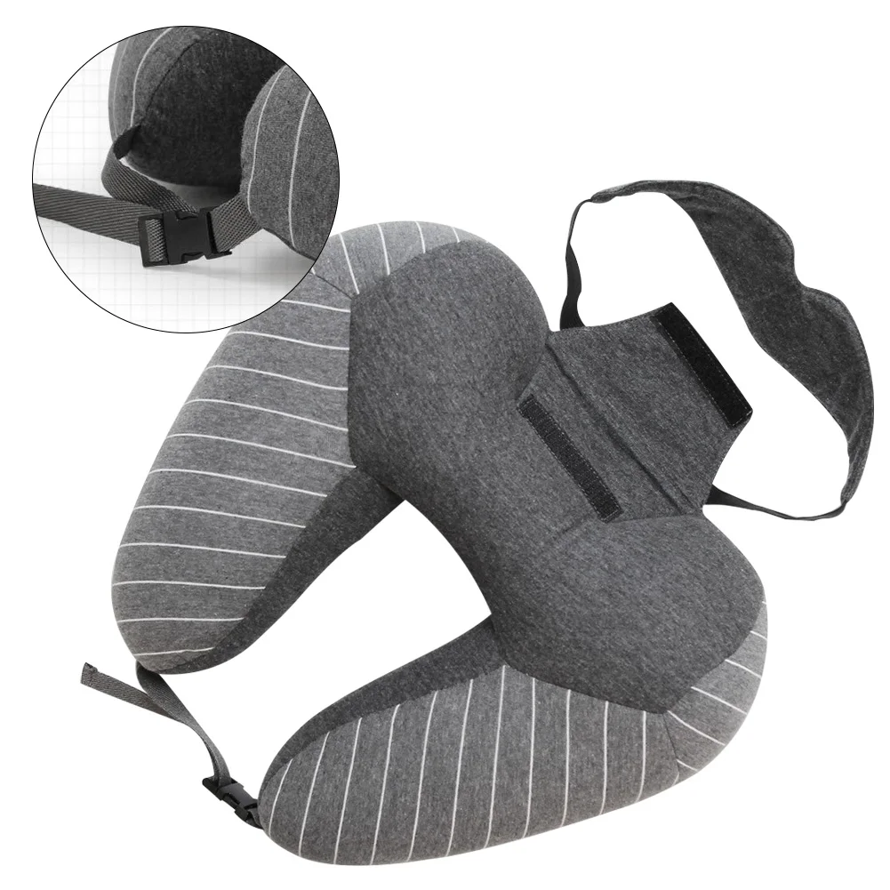 Multipurpose Office Simple Travel Pillow Eye Mask Support Cushion Protection Sitting Nap Portable Airplane U Shaped Memory Foam