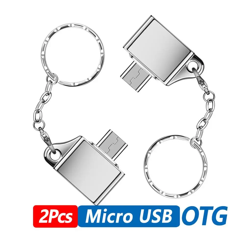 FONKEN Micro usb type C OTG адаптер Micro USB конвертер для мобильного телефона планшета тип-c кабель OTG разъем зарядки данных разъем диска - Цвет: 2pcs silver micro