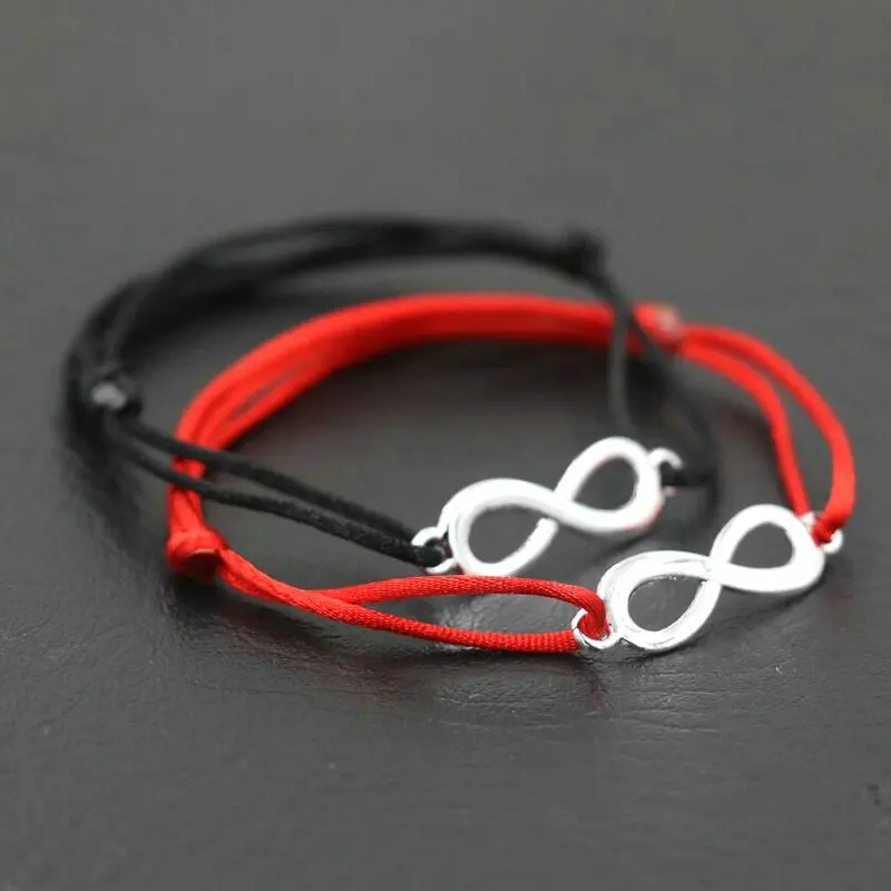 BPPCCR 8 Chakra Infinity Braid Female Women Bracelets Black Red String Rope Thread