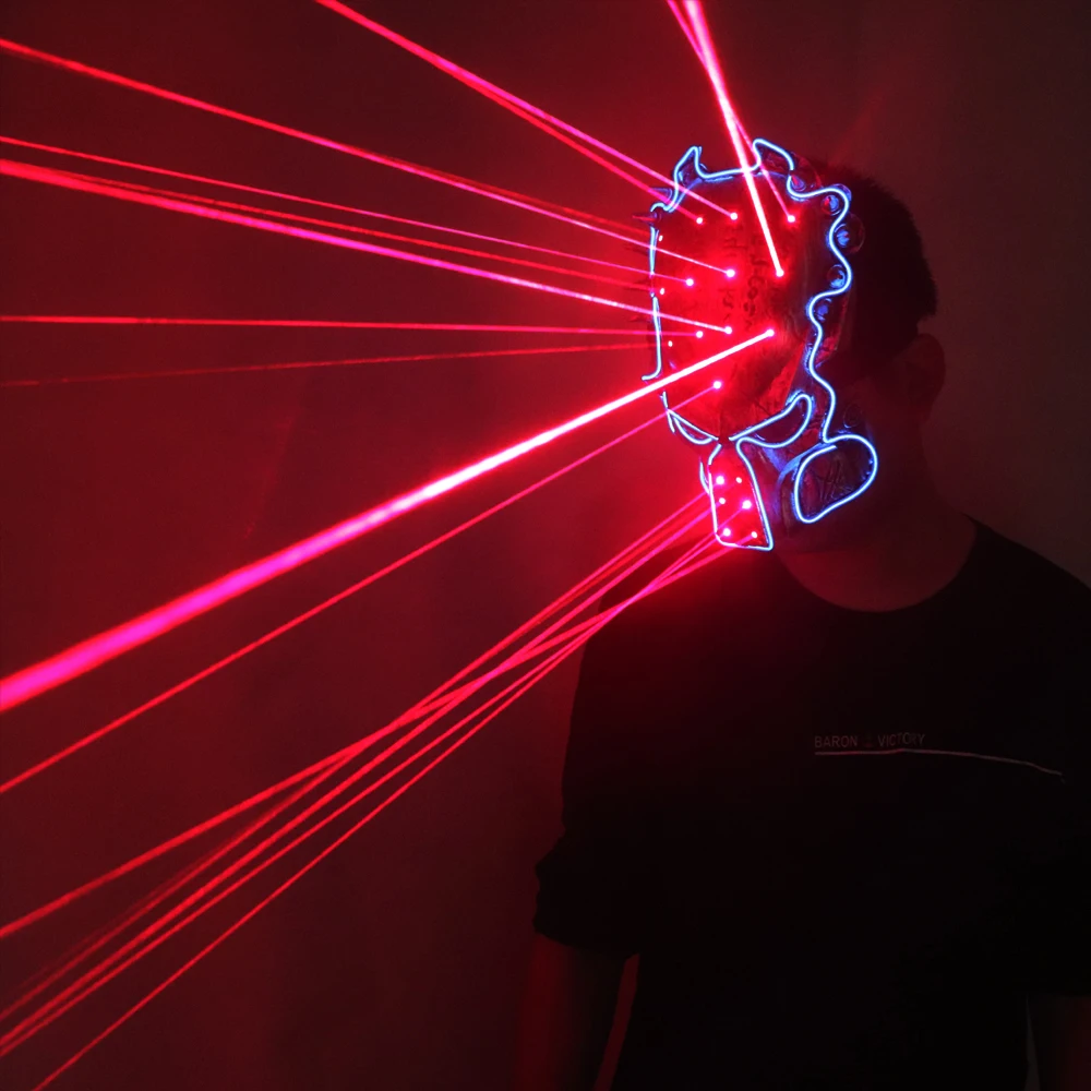 Светящаяся в темноте маска хищника из красного лазера светящаяся для косплея