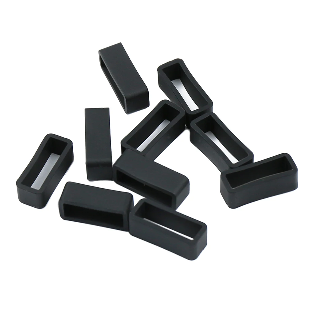 10pcs Watchband Strap Loop Black Wristwatch Retainer Holder Repair Replacements